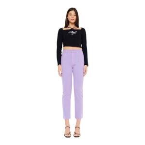 KanCan NWT Mari Ultra High Rise 90's Classic Straight Leg Lavender Jeans Size 10